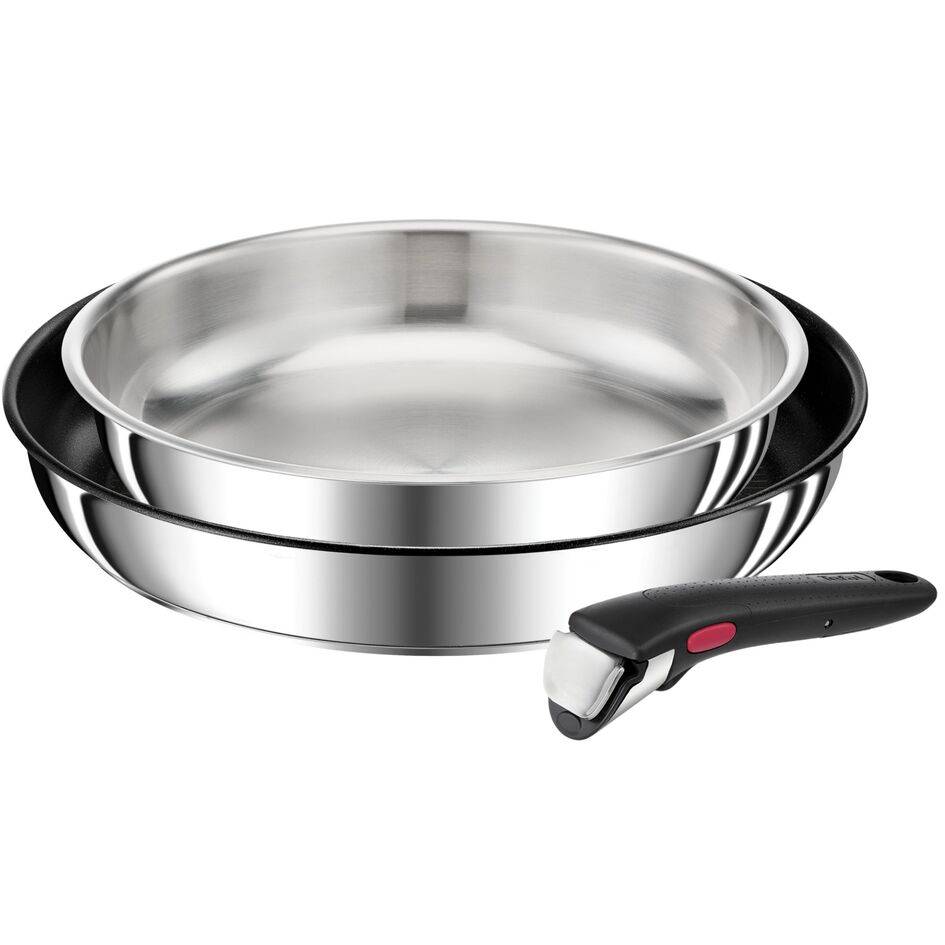 Ingenio Preference, Set de 3 piezas, Sartén 24/28 cm + Mango extraíble, Apilable, Inox