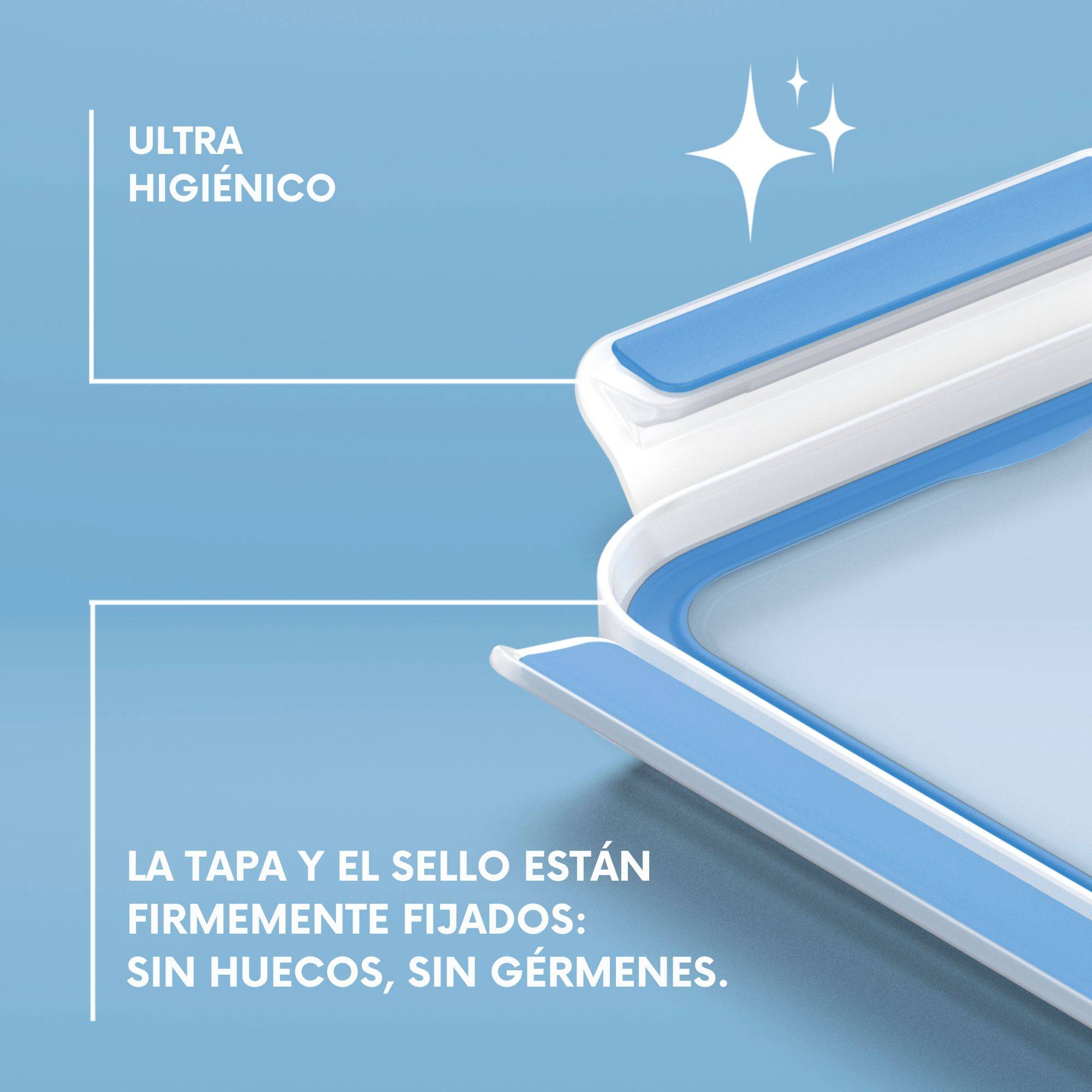 Masterseal, Hermético de plástico, 0.55 L, Envase para alimentos, Rectangular, Azul