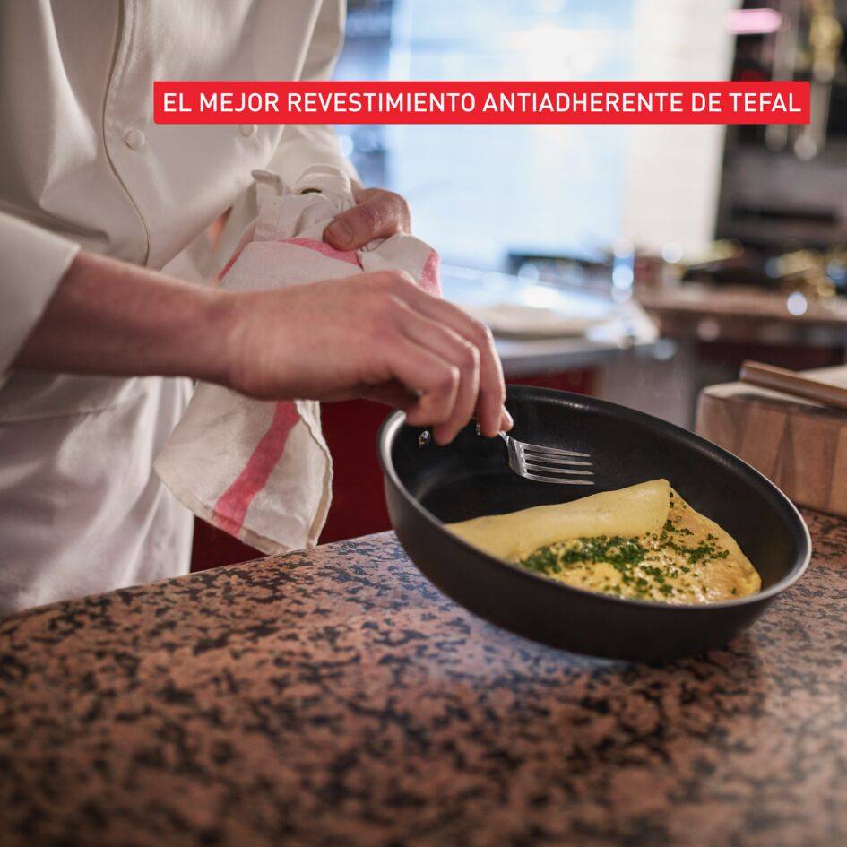 Tefal x Bocuse, Sartén de 24&nbsp;cm, Aluminio, Revestimiento antiadherente, Apta para horno, Inducción, Mango remachado dorado