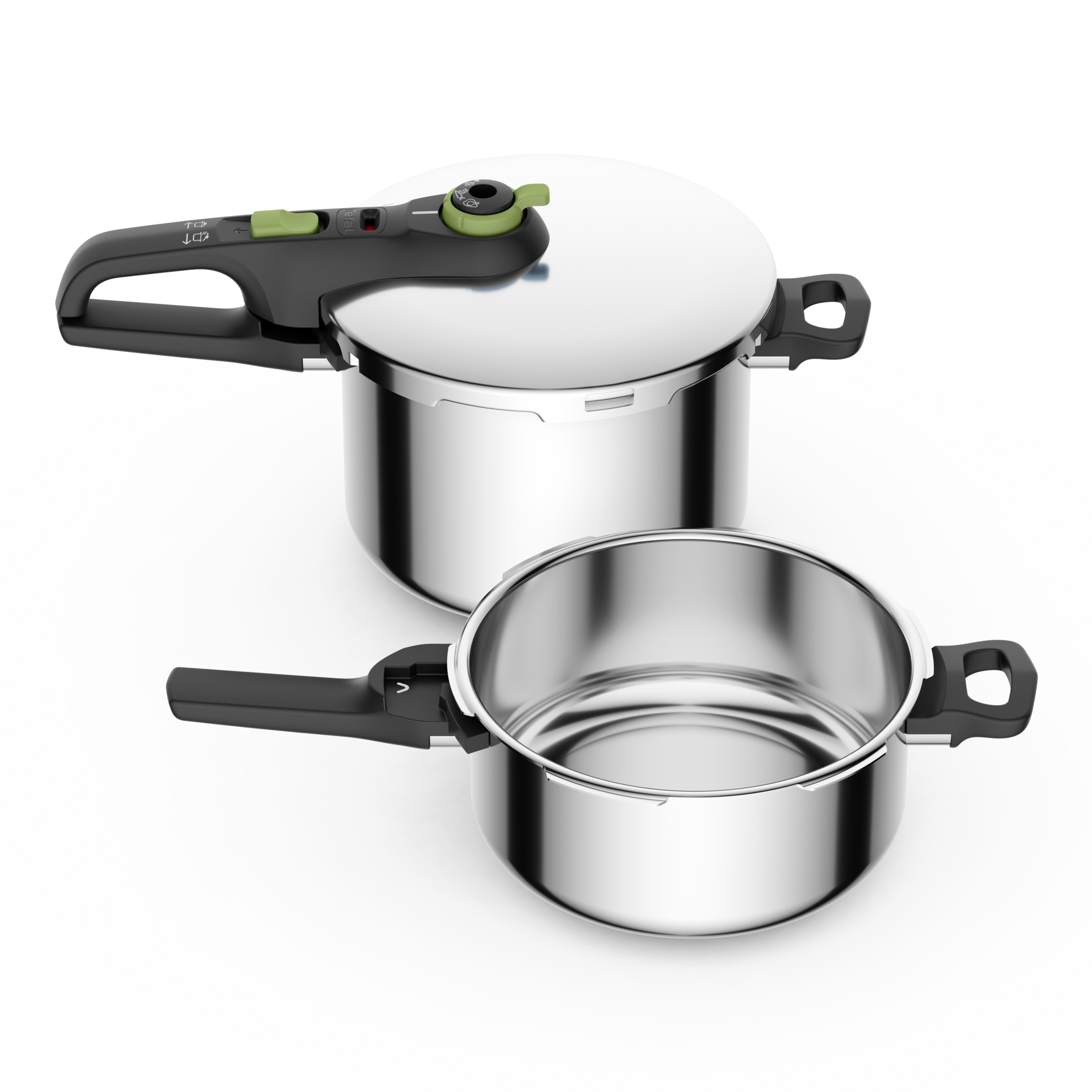 Secure Trendy, Set de ollas a presión, 6 L y 4 L, Cocción rápida, Diseño atractivo, 2&nbsp;programas, Inducción