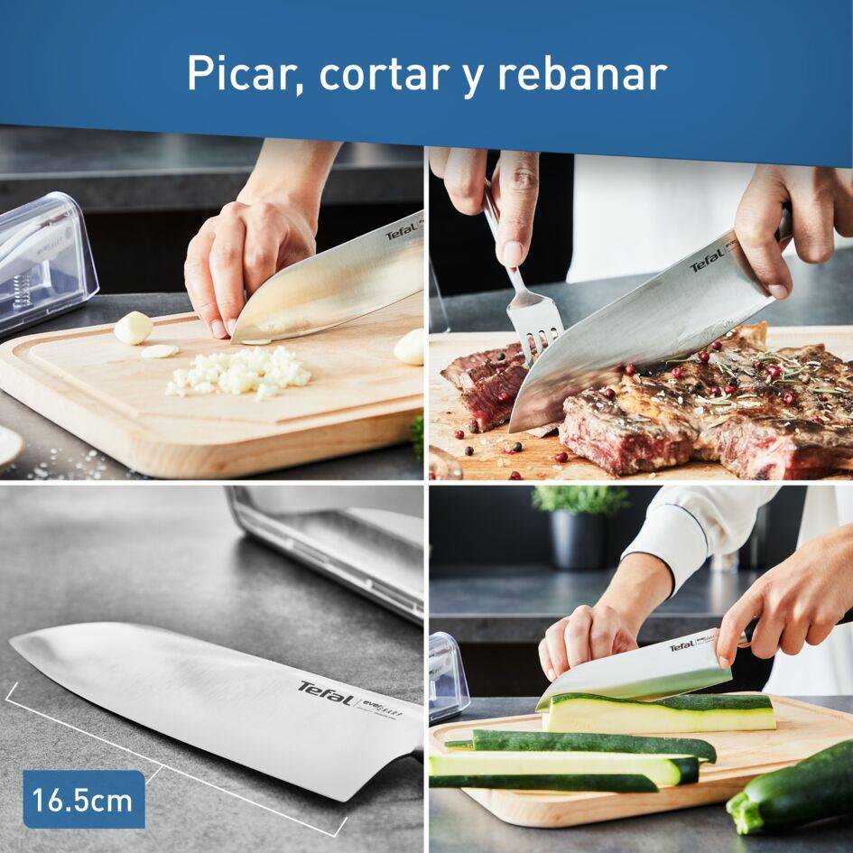 Ever sharp, Cuchillo Santoku 16,5 cm, Funda afiladora