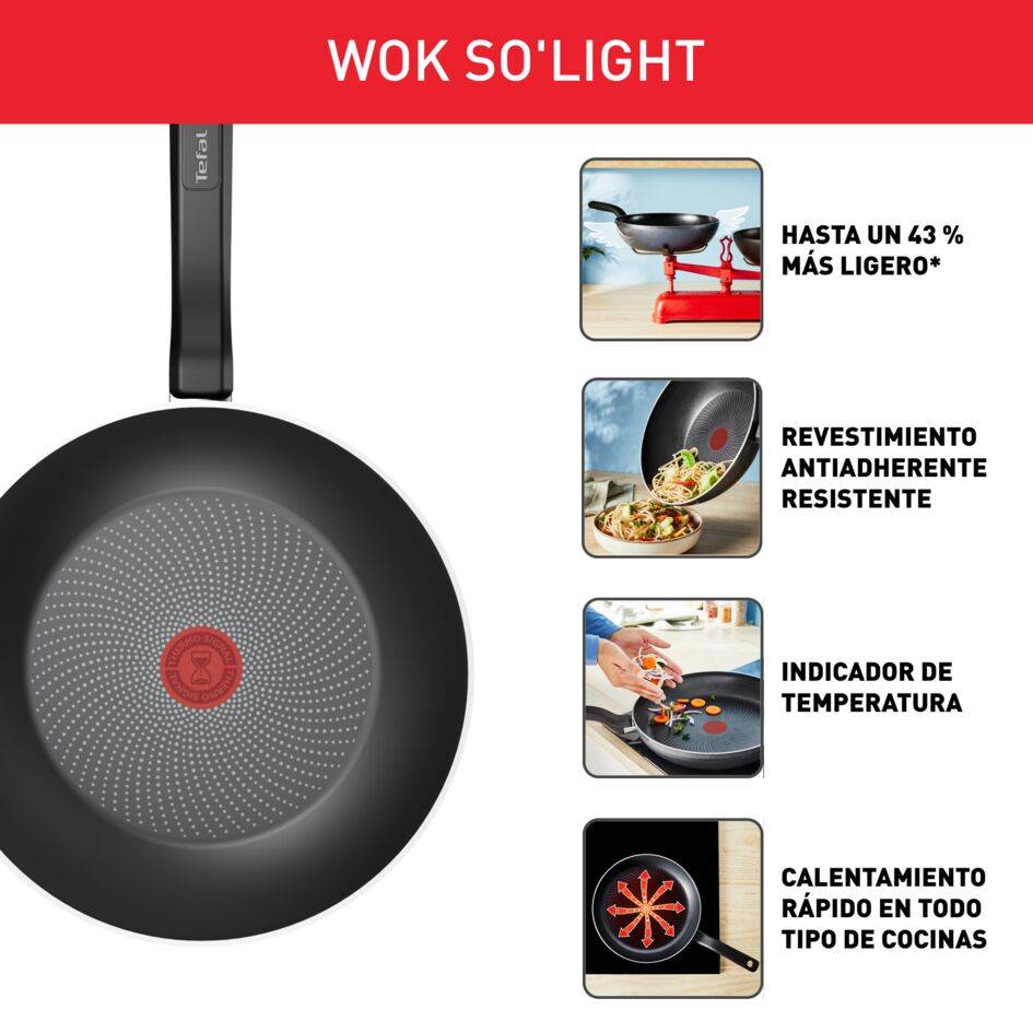 So'Light, Wok de 28&nbsp;cm, tecnología Light Tech