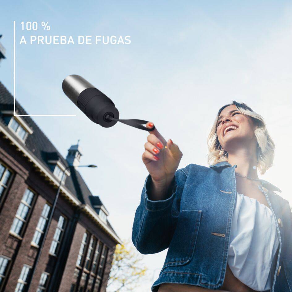 BeYou, Botella hidratación, Tapa giratoria, 100 % hermética, Apta para lavavajillas, 0,7 L, Negra