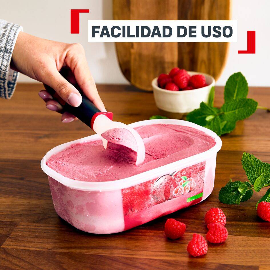 Ingenio+ Cuchara para helado, Fácil de usar, Robusta, Rojo y negro