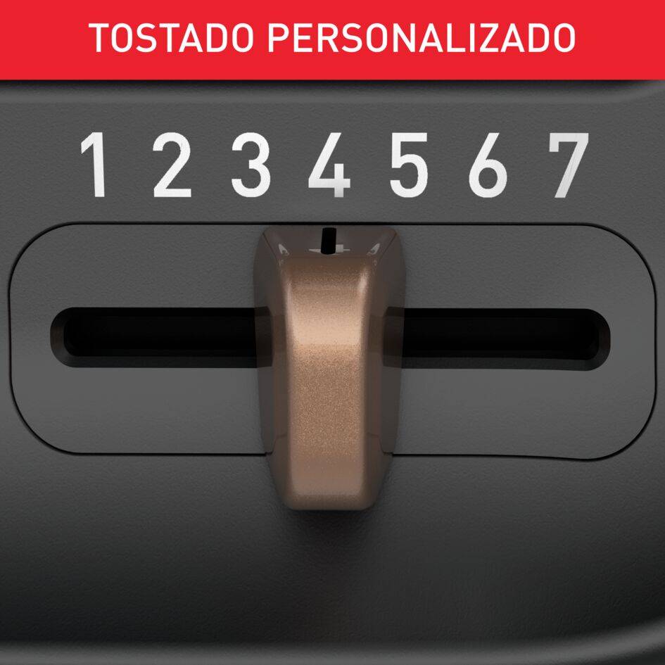 Includeo, Tostadora de 2 ranuras, Pinzas Magnéticas, 7 niveles de tostado, Negro