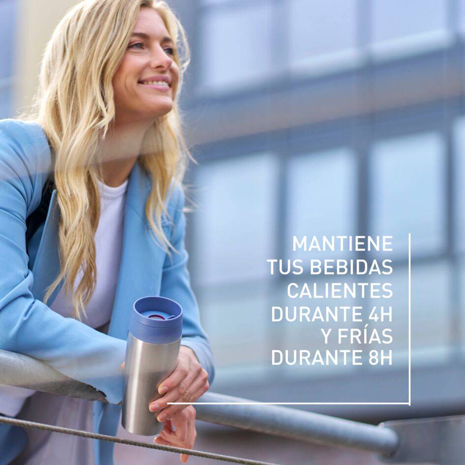 Classic, Taza de viaje Eco, 0,36 L, Acero Reciclado, Azul