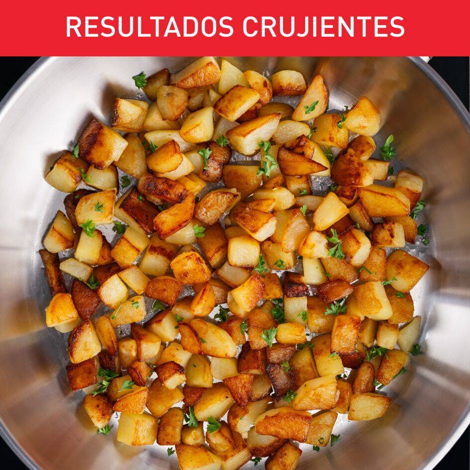 Duetto On, Sartén de 24 cm, Acero Inoxidable, Resultados crujientes