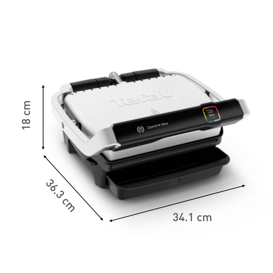 Optigrill Elite, Superficie de cocción de 30x20 cm, Parrilla eléctrica&nbsp;de interior y exterior, Sensor de grill automático, 12 programas automáticos, Apto para lavavajillas