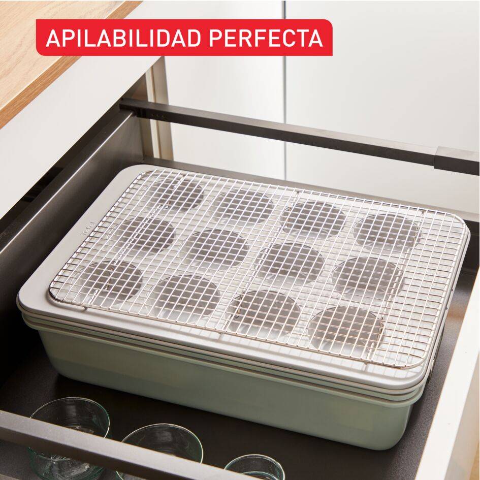 Ceramik, Set de 8 piezas, Utensilios para Horno, Revestimiento Cerámico, Apilables, Duraderos, Verde Menta