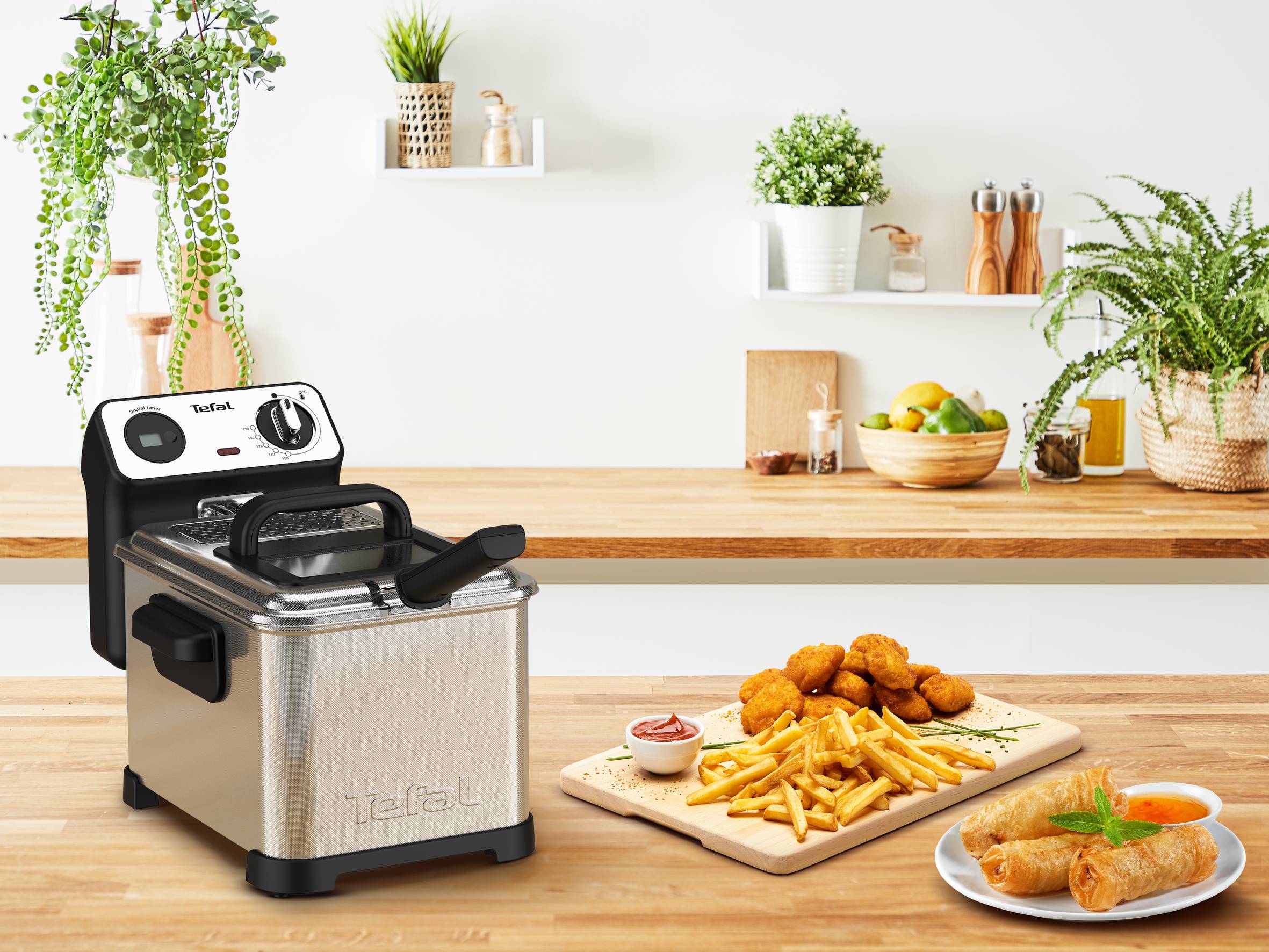 Freidora Tefal FR5171 - 1,3 Kg De Capacidad, 4 Litros, Con Temporizador Digital Y Cestillo Extraíble