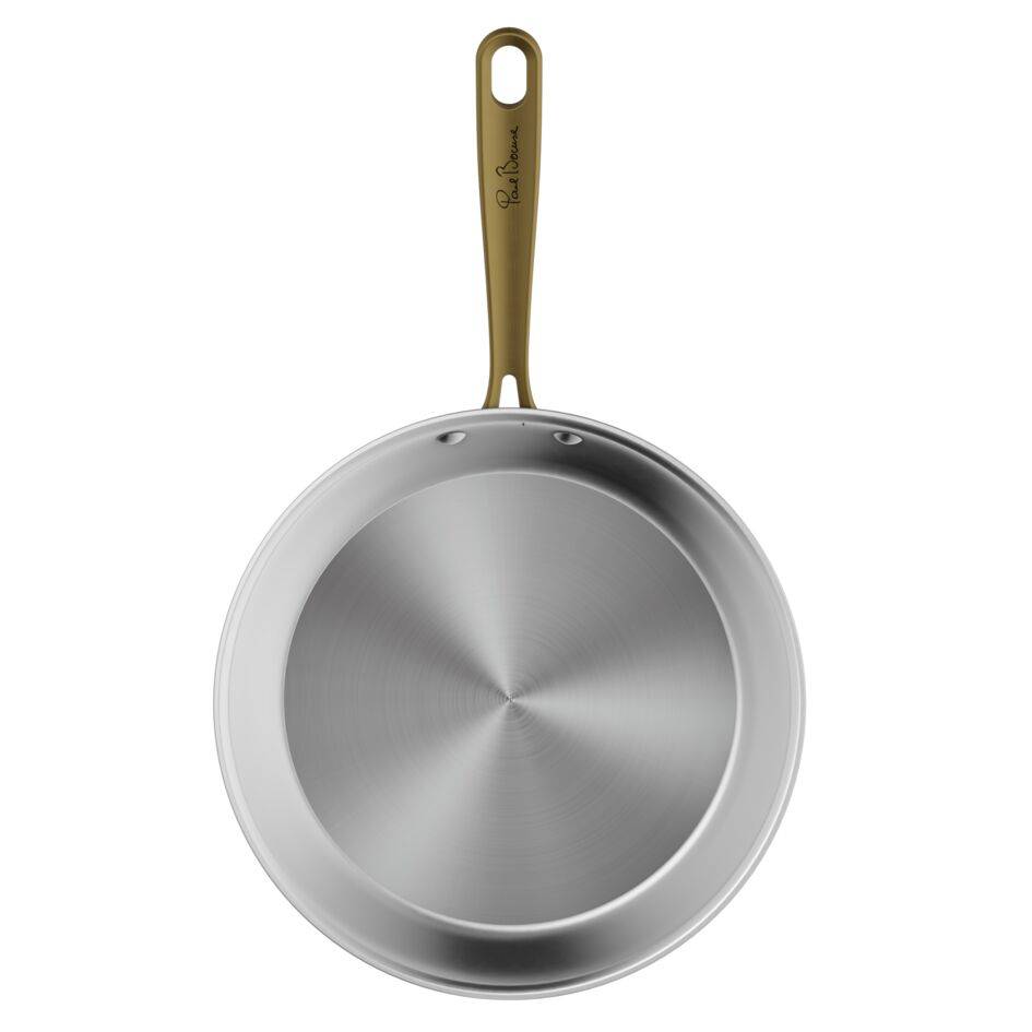 Tefal & Bocuse&nbsp;Sartén de 28 cm, Induction, Sin revestimiento, Acero, Mango fijo dorado