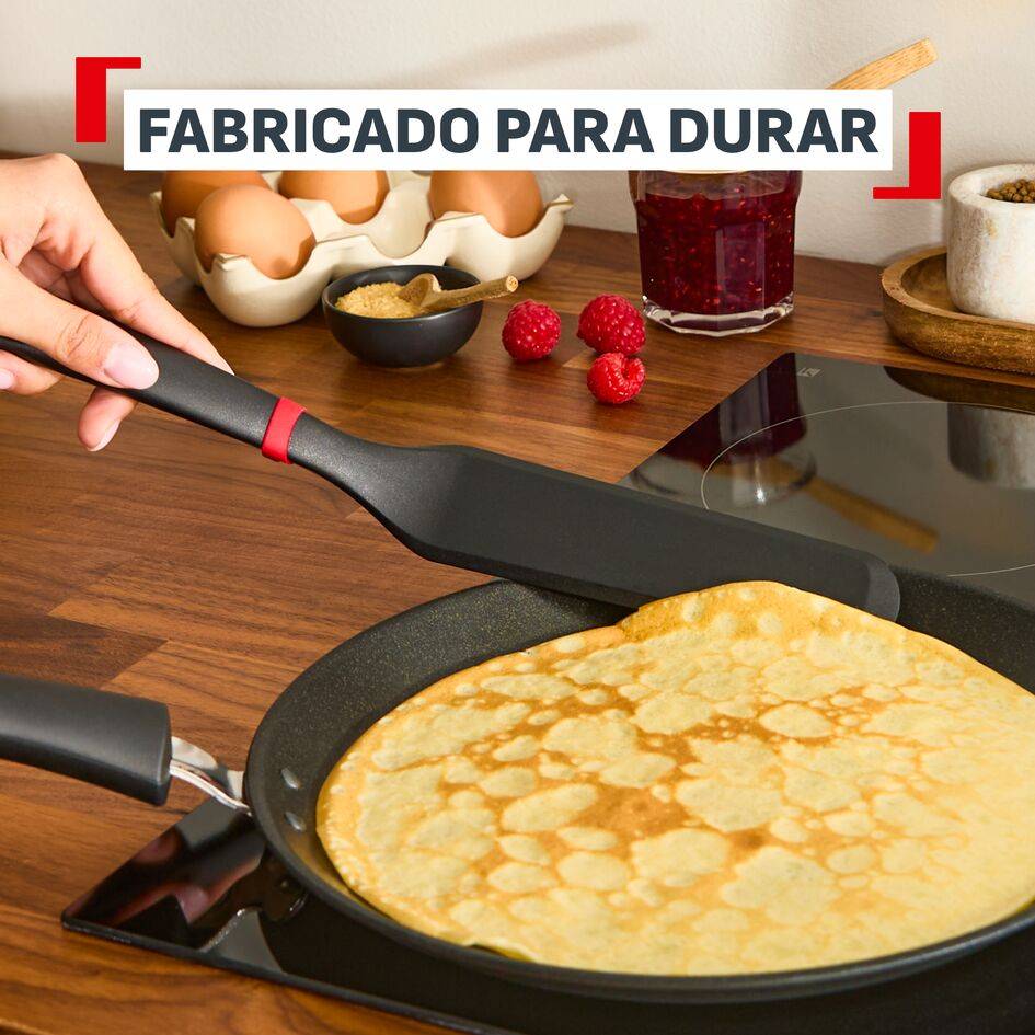 Ingenio+ Accesorios, Espátula para tortitas, Antirayaduras, Resistente al calor hasta 230 °C, Negro