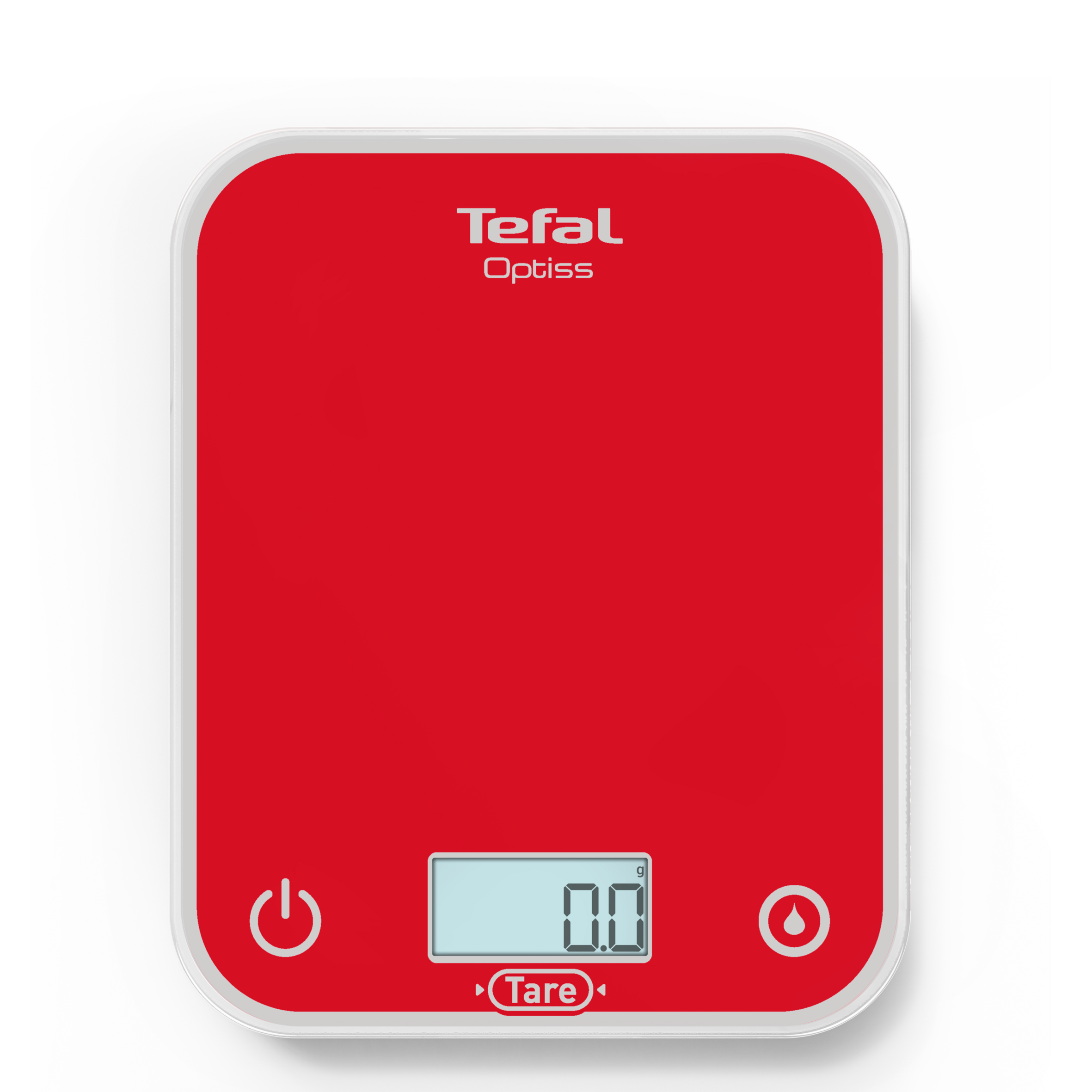 Optiss, Báscula Electrónica de Cocina, Pantalla Retroiluminada de Fácil Lectura, Antirrayaduras, 5 kg de Capacidad, Pilas Incluidas, Rojo
