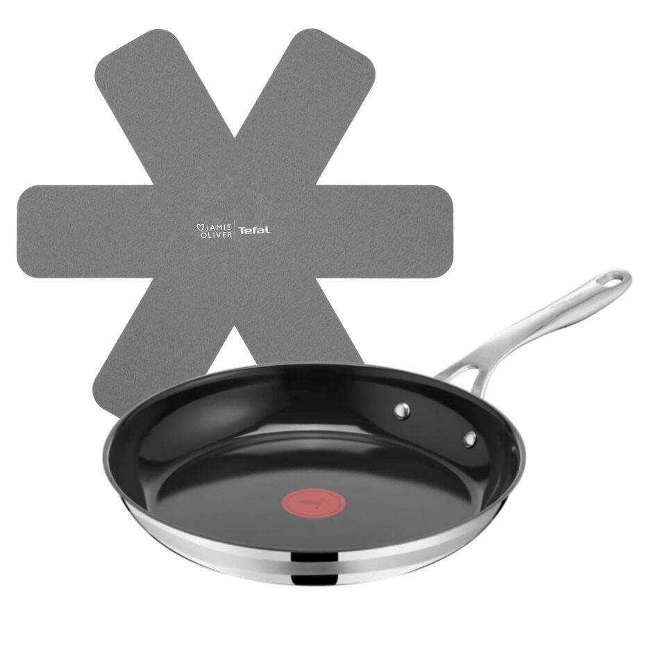Jamie Oliver by Tefal Smart Cook, Sartén 28 cm, Cerámica, Acero inoxidable, Antiadherente
