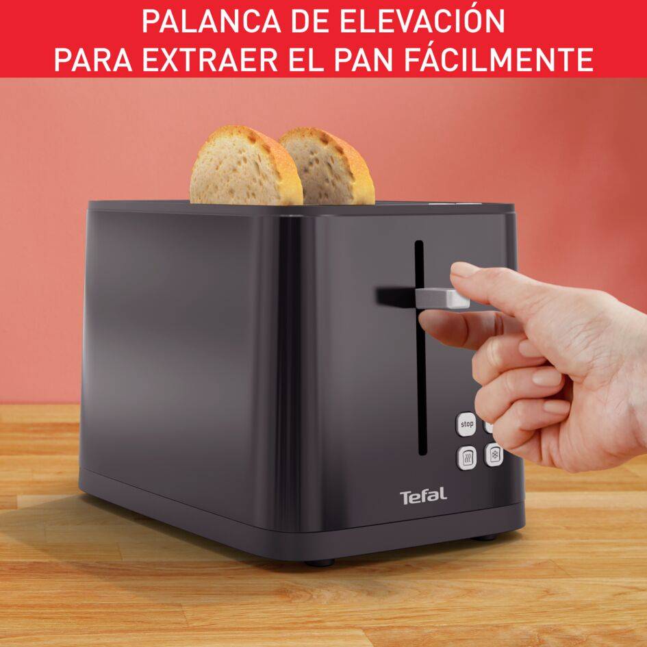 Smart'n Light, Tostadora de&nbsp;2 ranuras, Pantalla digital, Diseño elegante, Negro