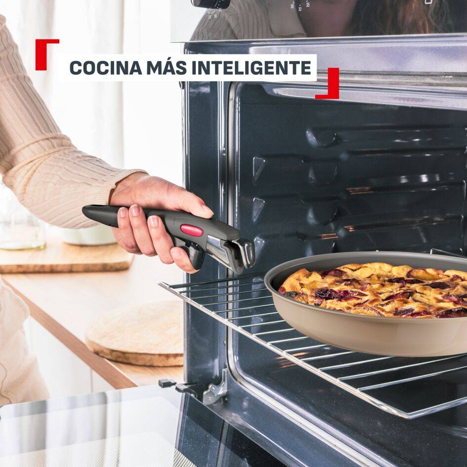 Ingenio Ceradelice, Set de 4 piezas, Sarten 22/28 cm, Cazo 20 cm, Mango extraíble, Apilable, Inducción