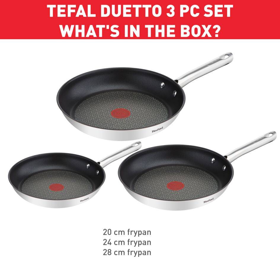 Duetto, Set de 3 sartenes, 20/24/28 cm