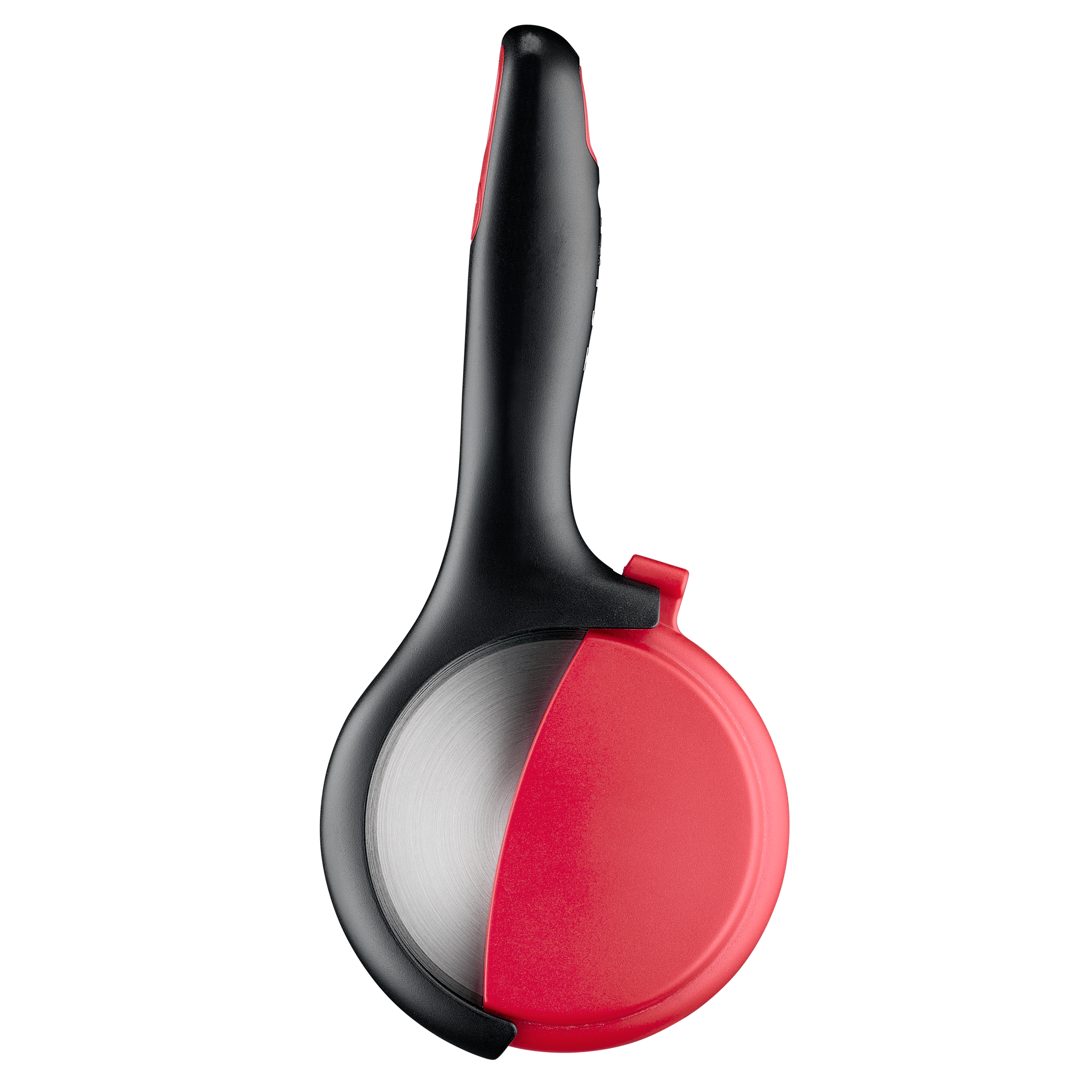 Ingenio+ Cortador de pizza, Acero inoxidable, Funda protectora, Cuchilla extraíble, Negro y rojo