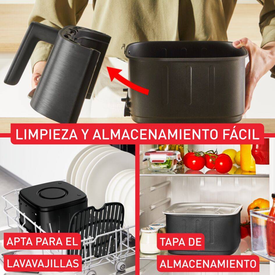 Easy Fry Smart & Silence, Freidora aire de 5&nbsp;L, Tecnología silenciosa, Sistema Smart Assist, Negra