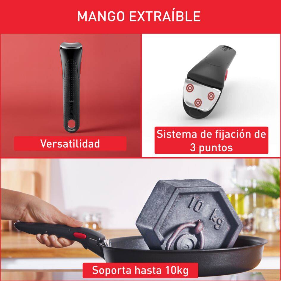 Ingenio, Mango extraíble, Resistente , Negro