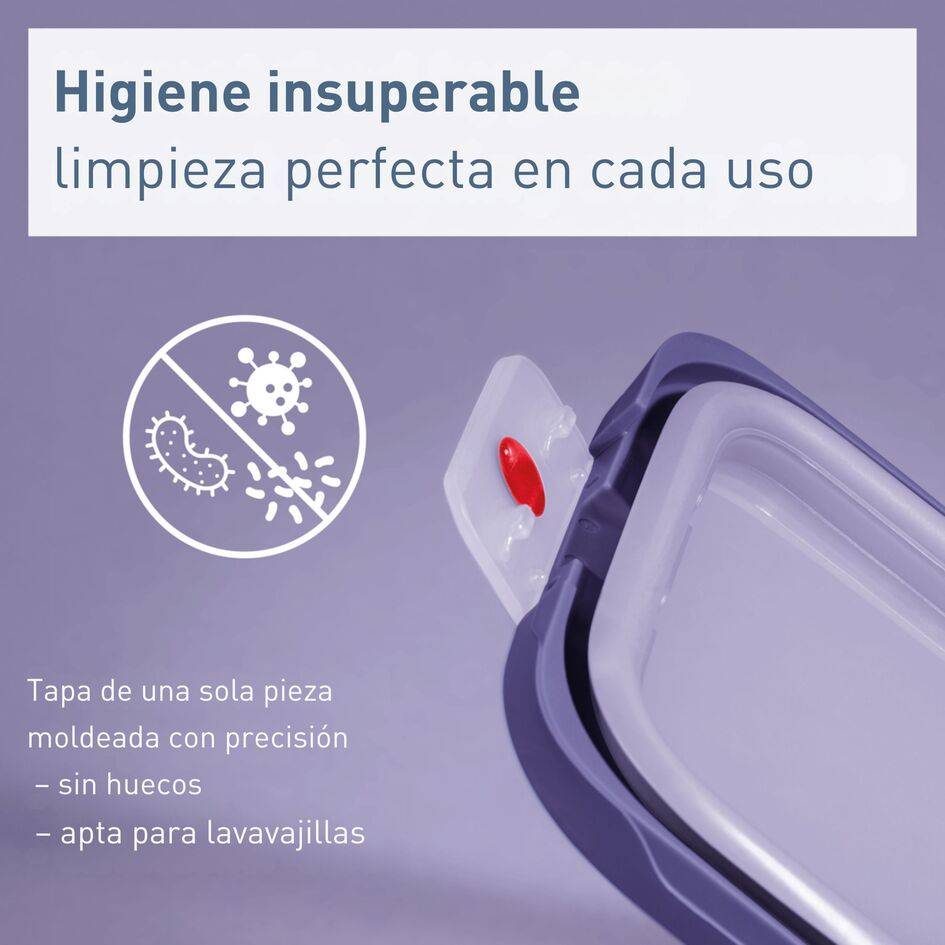 TEFAL oneClick, Herméticos, Sistema One-Click, Violeta, 1,2 L / 42,2 fl oz,