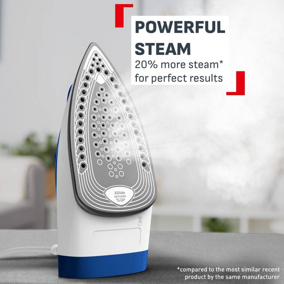 Express Steam de Tefal, Plancha de vapor, 2400 W, Vapor continuo de 40 g/min,Golpe de vapor de 180 g/min, Suela de cerámica para fácil deslizamiento, Depósito de 270 ml con abertura amplia, 5 ajustes de temperatura, Color negro