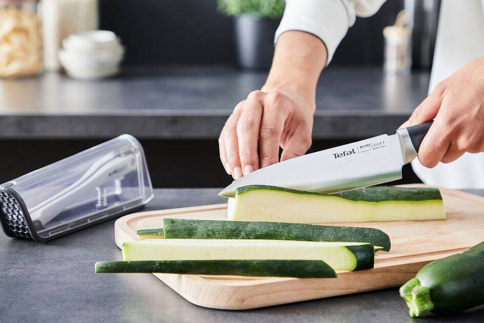 Ever sharp, Cuchillo Chef 16,5 cm, Multiusos, Funda afiladora