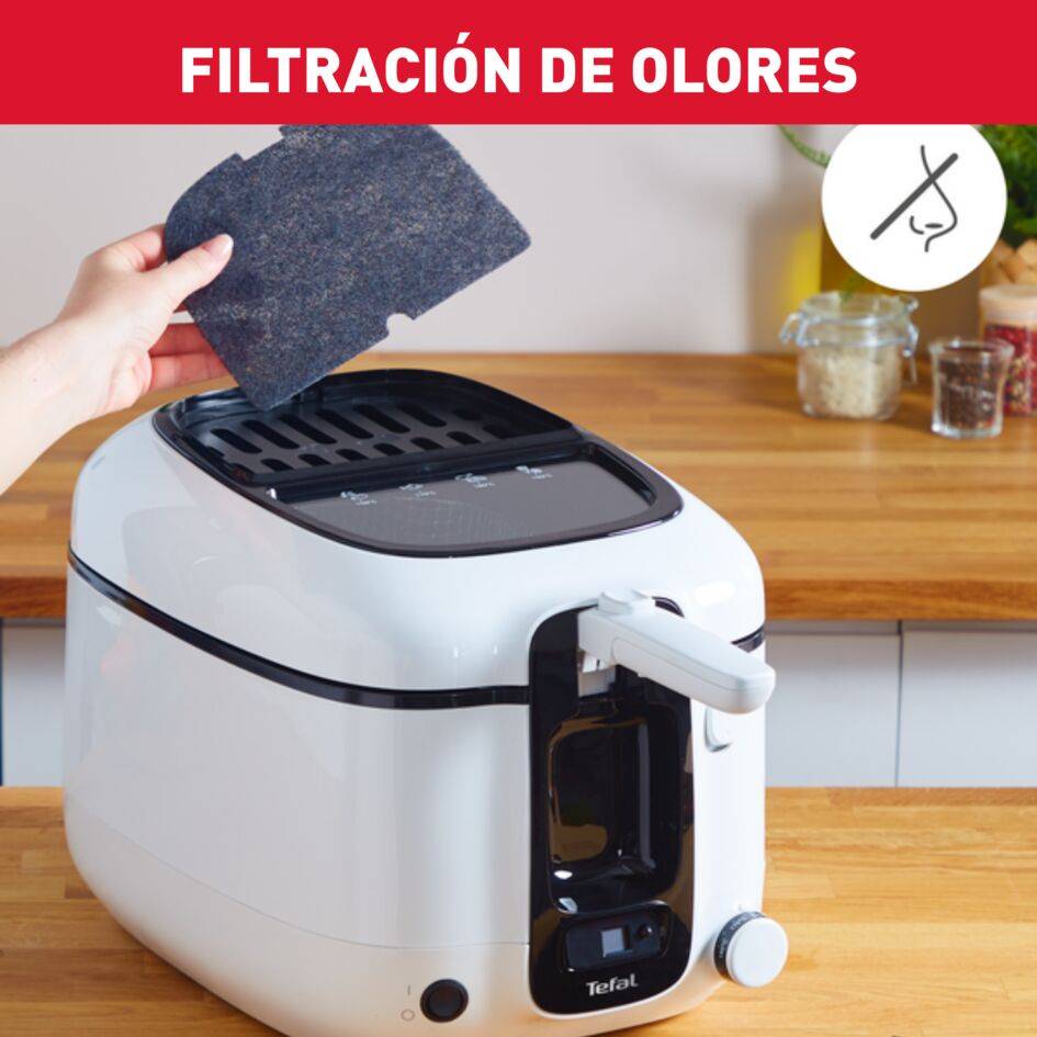 Super Uno, Freidora con temporizador, Capacidad 2,2 L, Blanca y negra