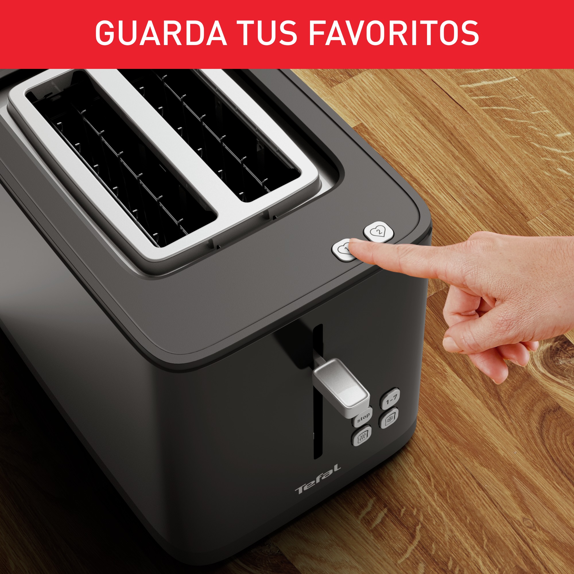 Smart'n Light, Tostadora de 2 ranuras, Pantalla digital, Diseño elegante, Negro