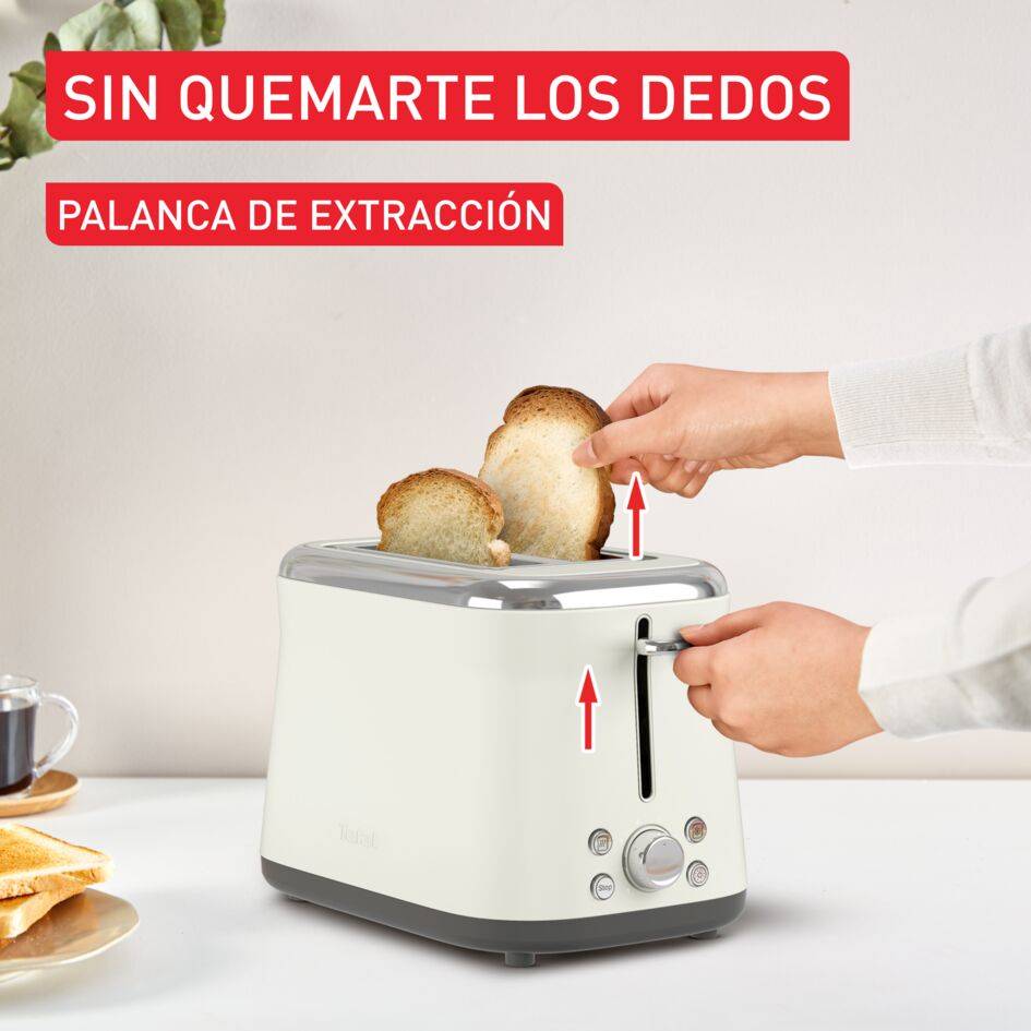 Collection, Tostadora de 2 ranuras, Acero Inoxidable, Diseño Retro, 8 niveles de tostado, Blanco