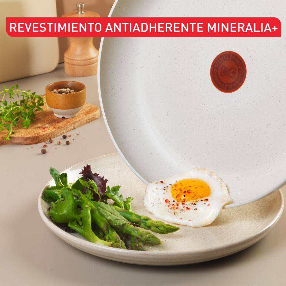 Stone White, Set de 7 piezas de cocina, Sartenes 20/24/28cm, Cazos con Tapas 16/24 cm, Revestimiento Antiadherente, Inducción