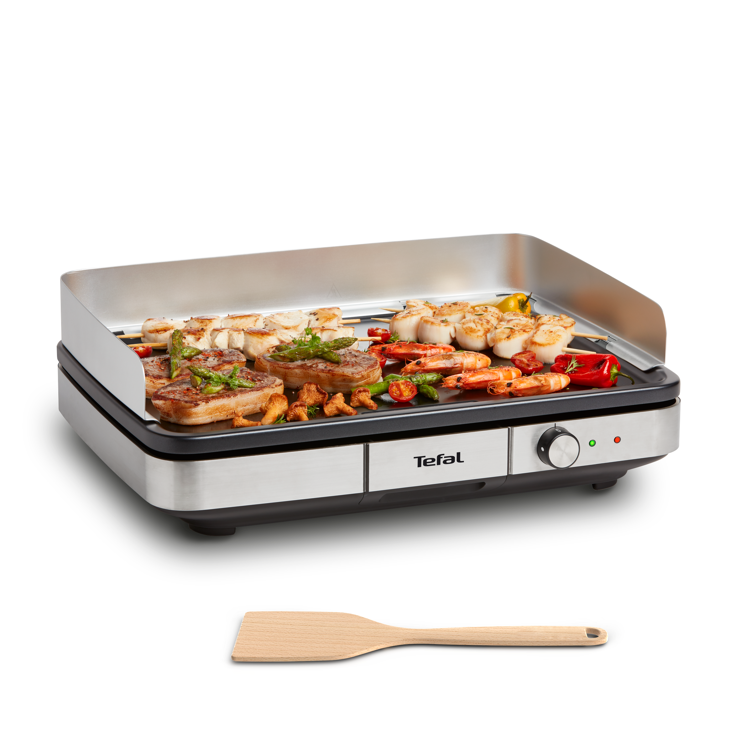 Maxi, Plancha para cocinar, 10-12 personas, 2300 W, Revestimiento Antiadherente, Inox