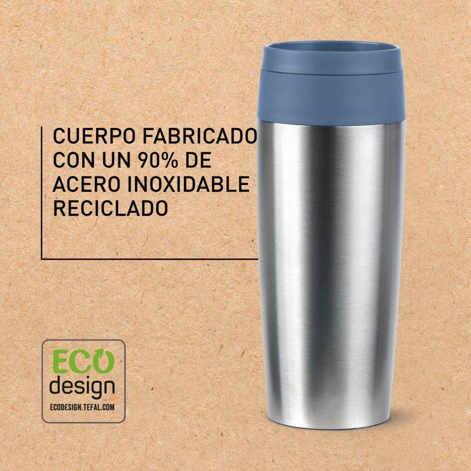 Classic, Taza de viaje Eco, 0,36 L, Acero Reciclado, Azul