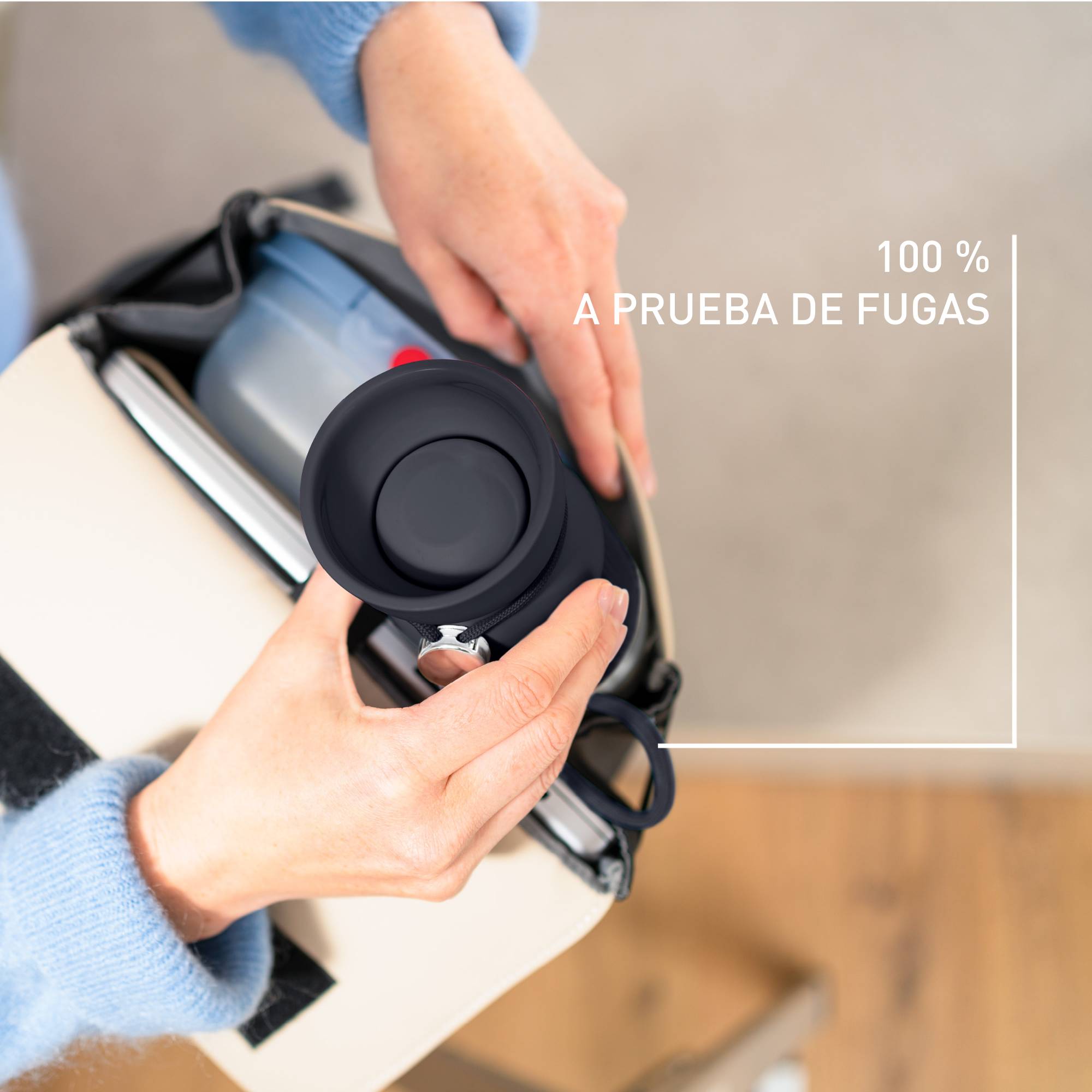 BeYou, Taza de viaje, Bebida aromática, 100 % hermética, Apta lavavajillas, 0,36 L, Negra