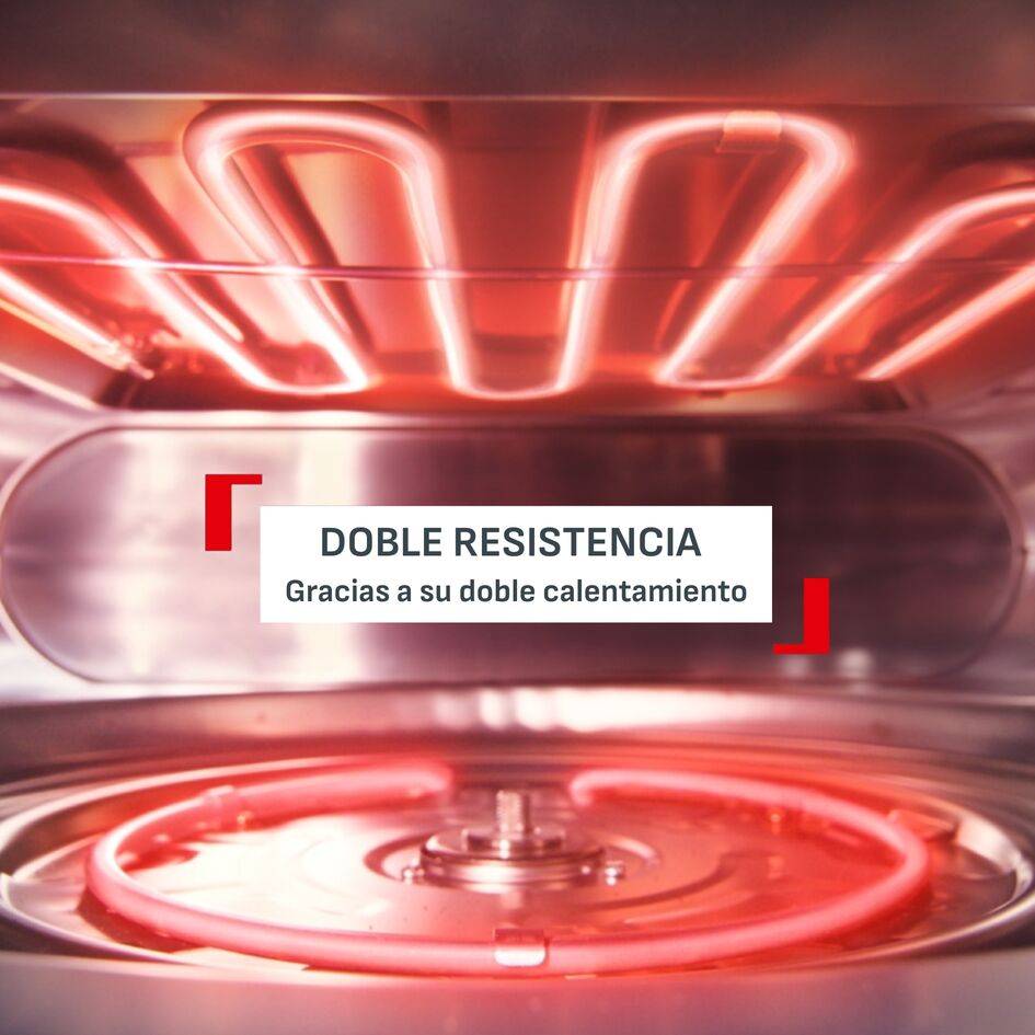 Pizza Pronto, Horno para pizza eléctrico, Pizza artesana en casa, Piedra giratoria automática, 4 niveles de temperatura manual, Pala incluida, Doble resistencia, 400º, Aviso LED precalentamiento