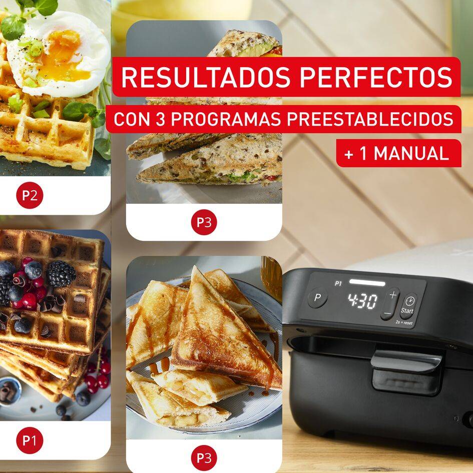 Snack Collection Precision, Máquina para snacks, 20 Sets de planchas, Revestimiento cerámico antiadherente, Recetario incluido