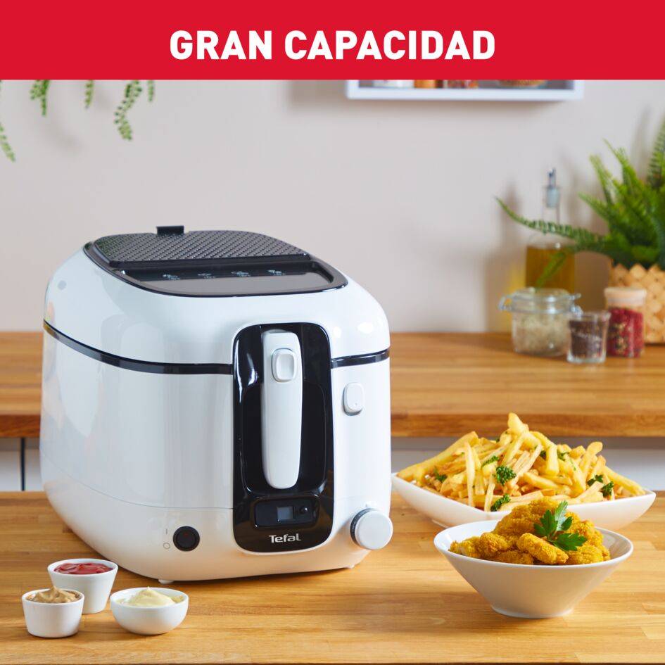Super Uno, Freidora con temporizador, Capacidad 2,2 L, Blanca y negra