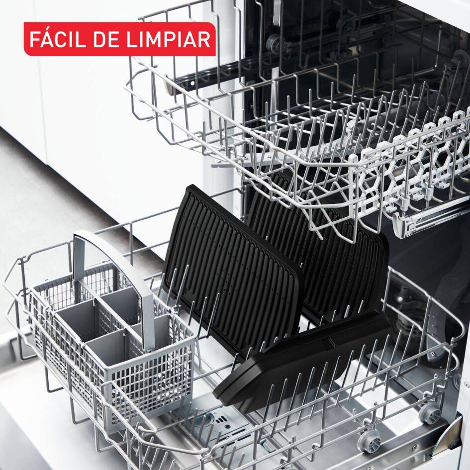 OptiGrill Upgrade+, Parrilla inteligente, 6 programas automáticos, Inox, Superficie de cocción de 30x20 cm