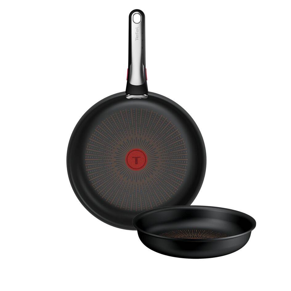 Ingenio Excellence+, Set de 3 piezas, Sartenes de 22/26 cm, Mango ingenio, Apilable, Antiadherente, Inducción