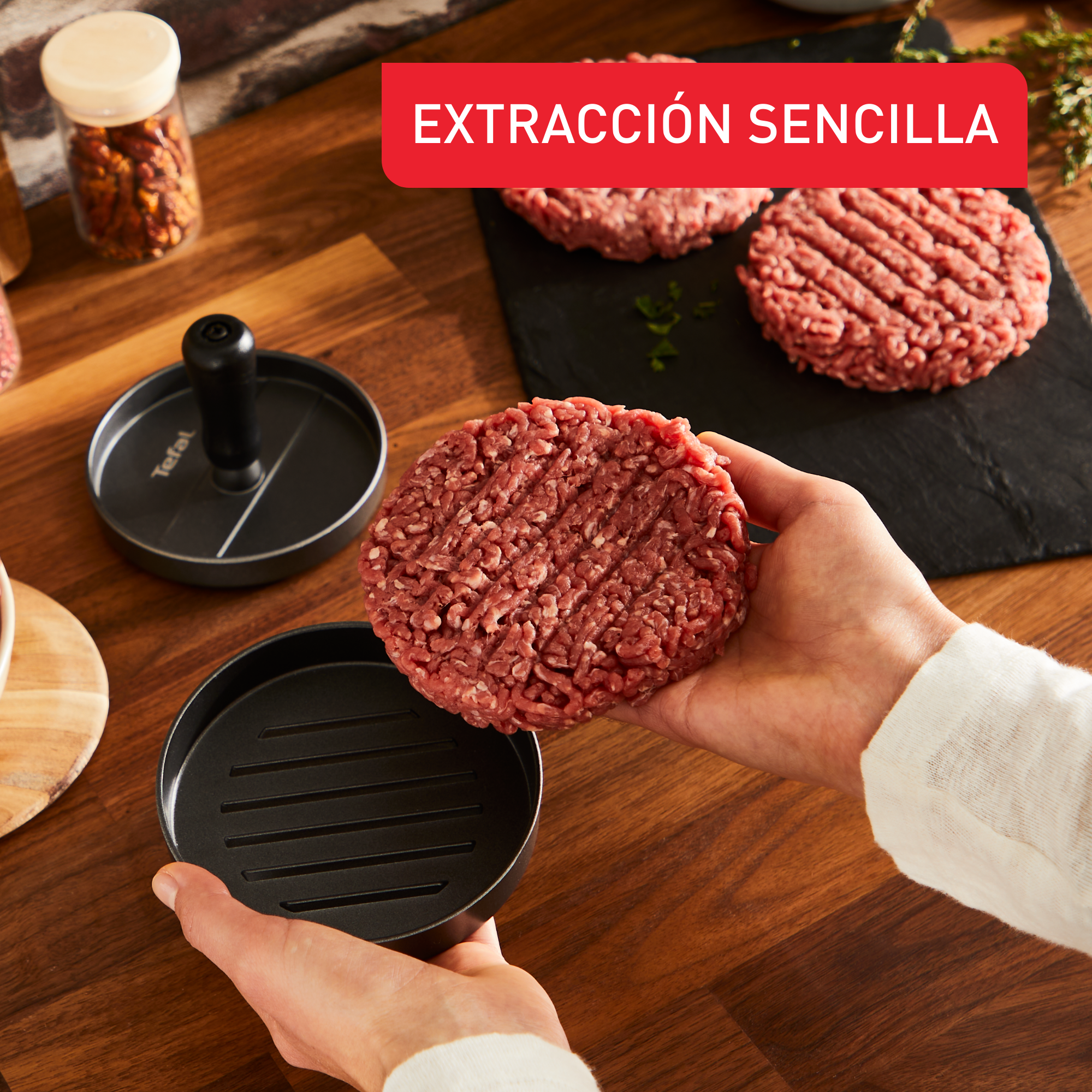 Prensa para Hamburguesa, Hamburguesas Perfectas, Fácil Extracción, Antimanchas, Apta para el Lavavajillas