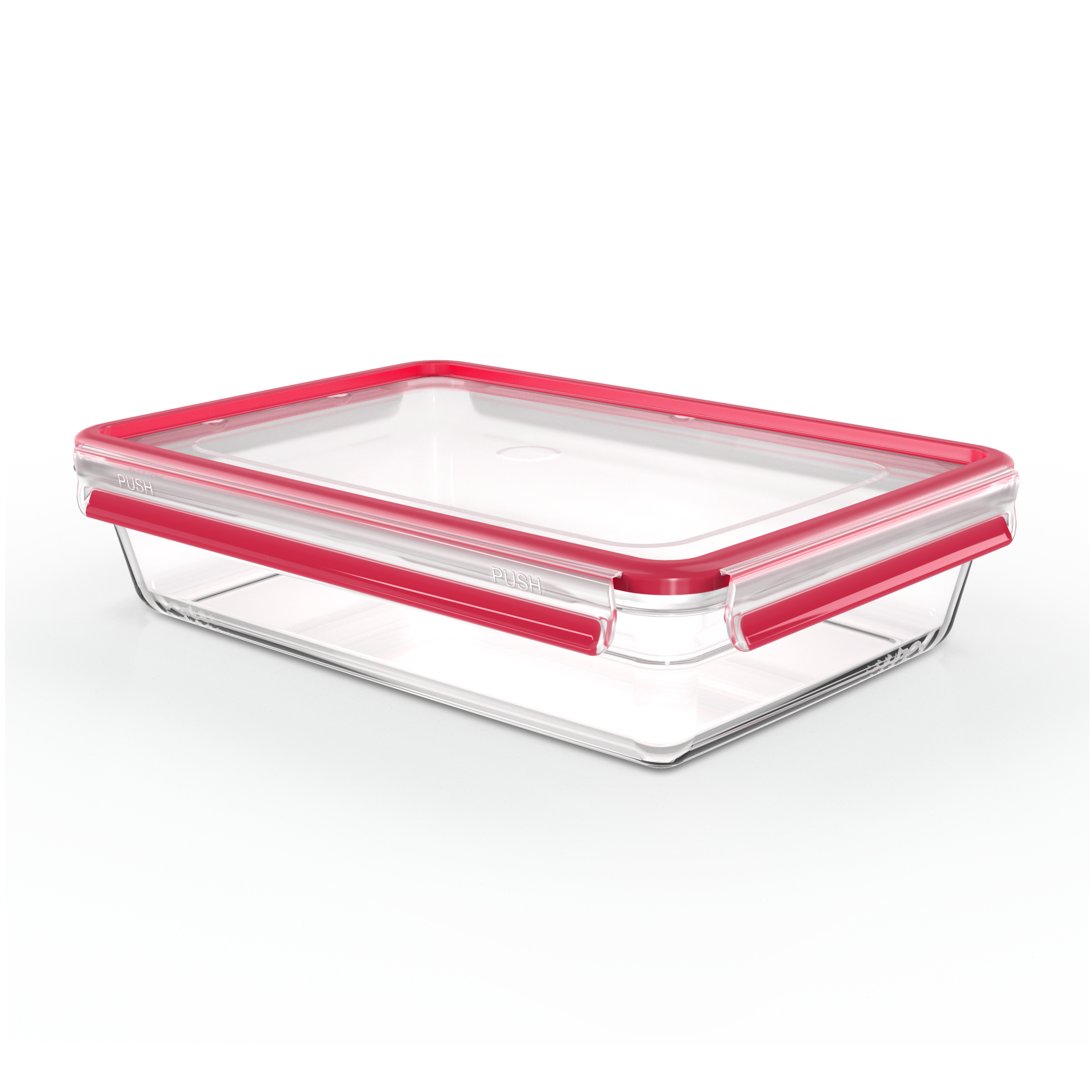 Masterseal, Hermético de cristal, Envase para alimentos, Rectangular, 3 L, Rojo