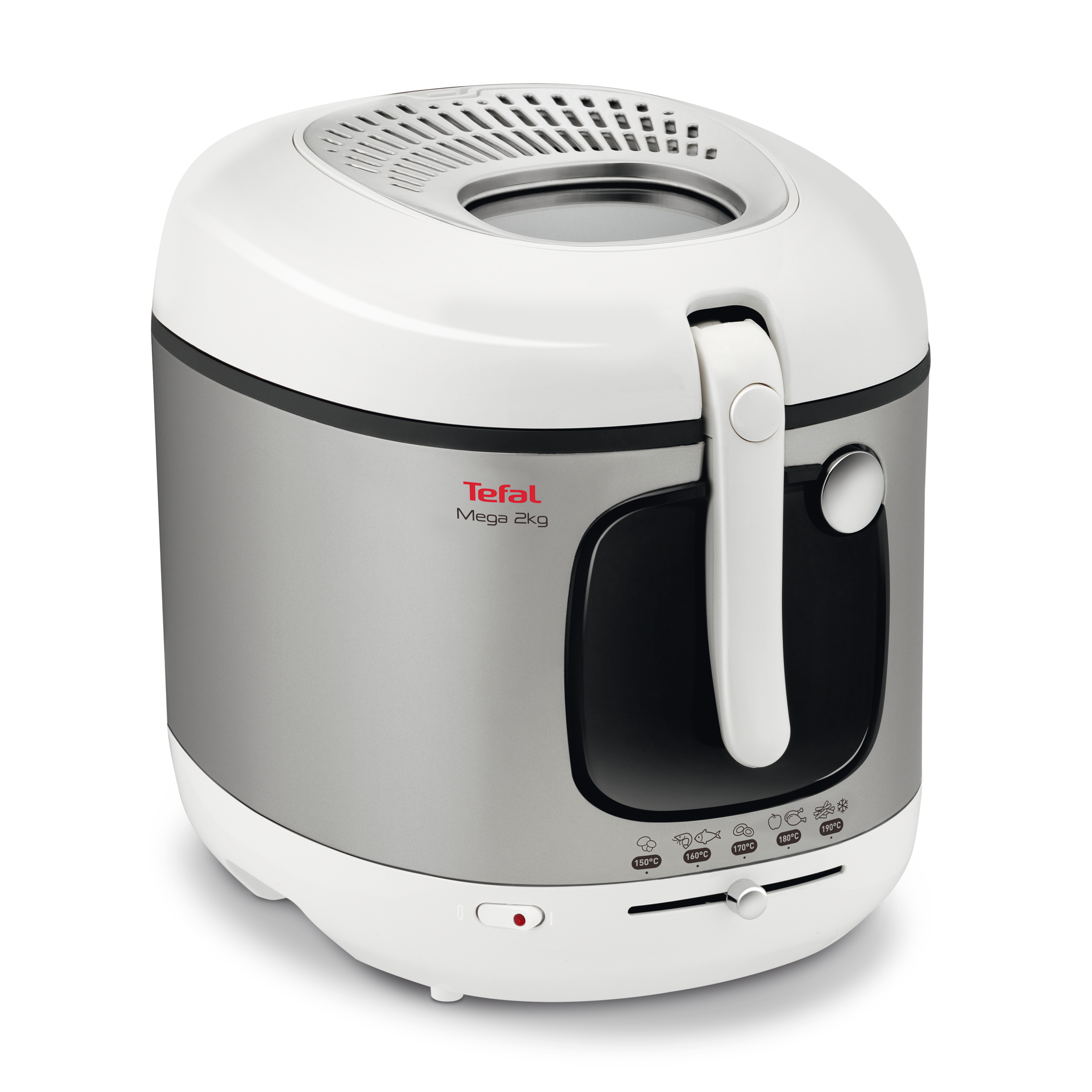 Mega XXL, Freidora, 2 kg, Blanca y Inox