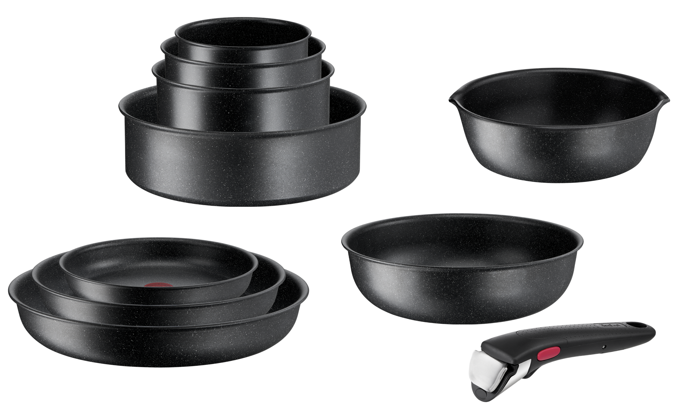 Set Ingenio Black Stone 2 piezas 24/28 cm + 1 mango extraíble