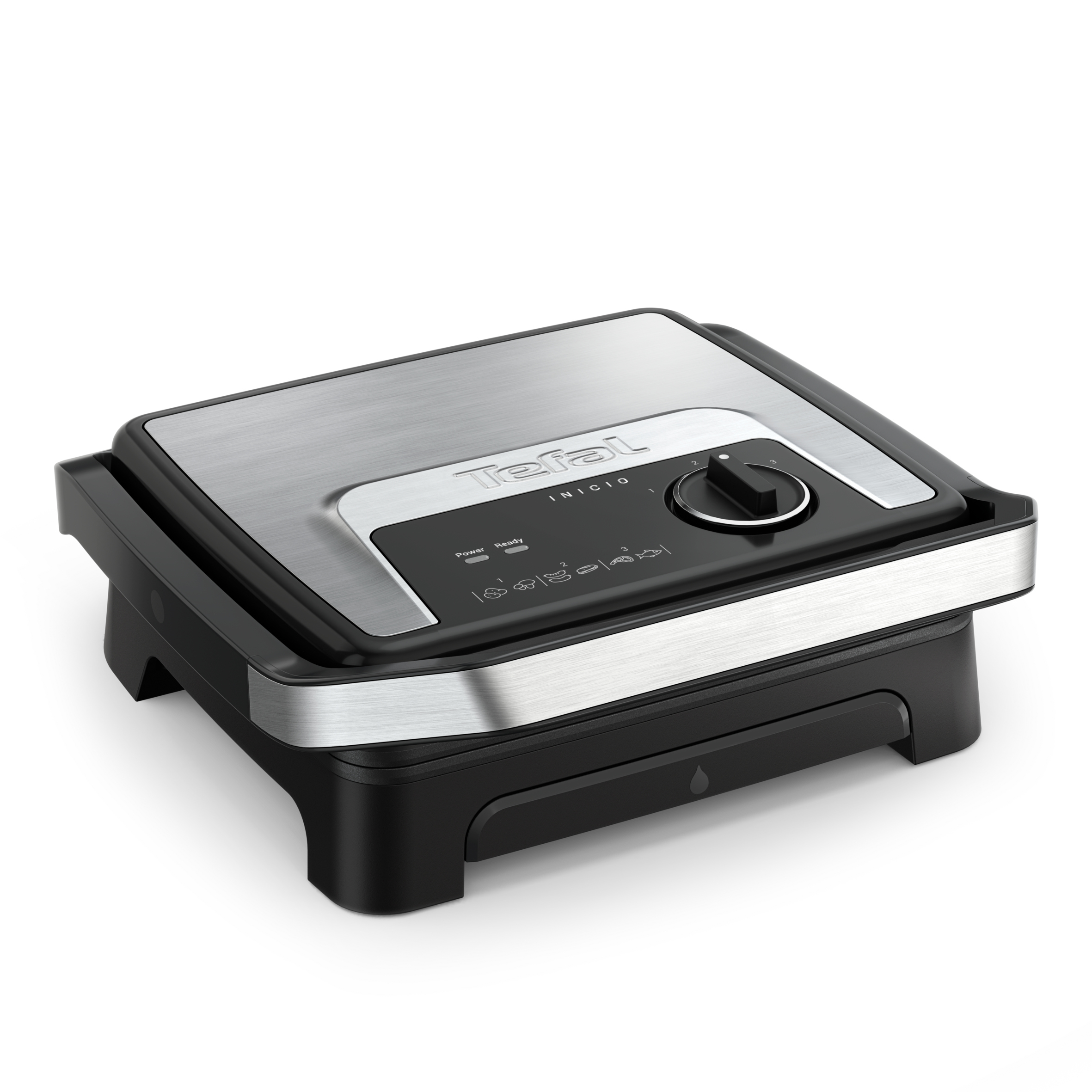 Inicio Adjust, Plancha de paninis y grill, 2 en 1, Termostato regulable, Gran capacidad, Placas antiadherentes, Bandeja de goteo