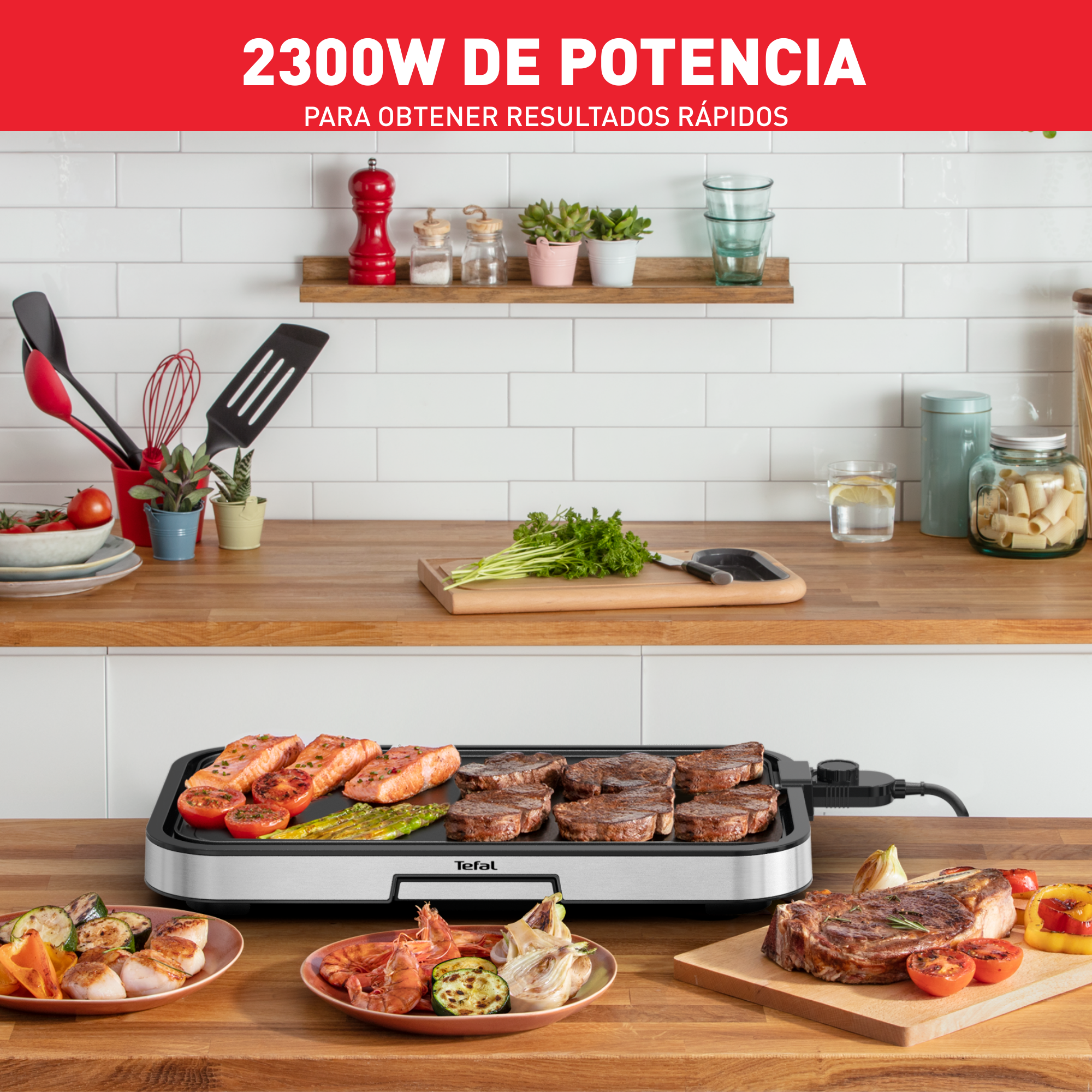 Giant Plancha XL, Parrilla Eléctrica, 5 Ajustes, 12 Personas, Superficie de cocción de 30,4 x 55 cm