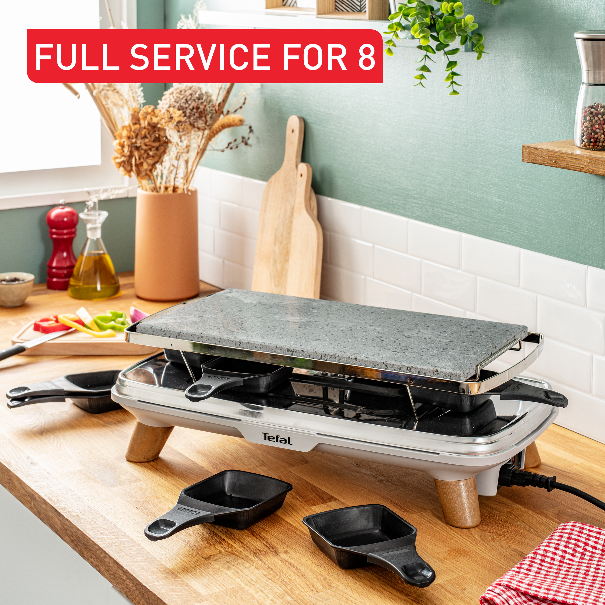 Pierrade Gourmet, Raclette 2 en 1, 8 bandejas