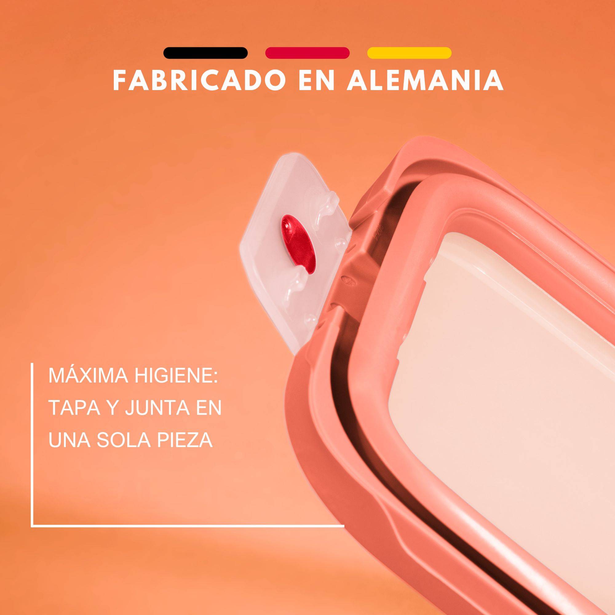 TEFAL oneClick, Herméticos, Sistema One-Click, Naranja, 1,2 L / 42,2 fl oz, 
