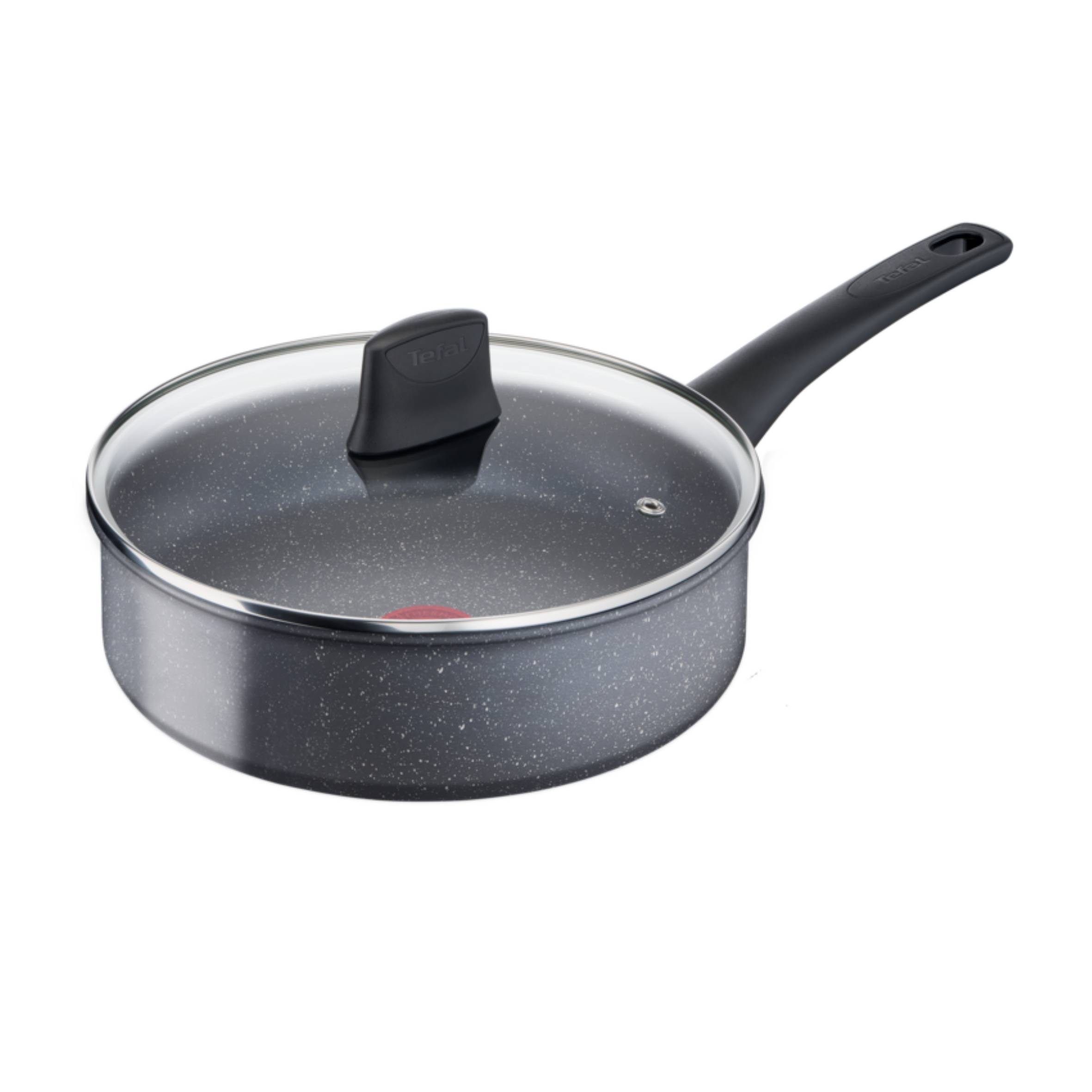 Healthy Chef, Sartén Guisera 24 cm, Tapa de Cristal, Revestimiento antiadherente, Inducción, Gris