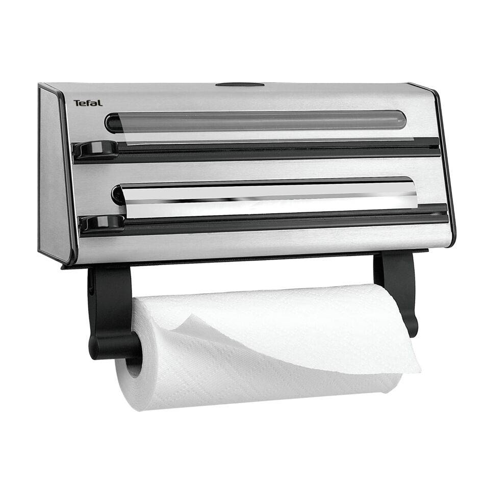 Ingenio Utensilios de cocina, Triple Dispensador, Papel de cocina, Papel de aluminio, Film transparente
