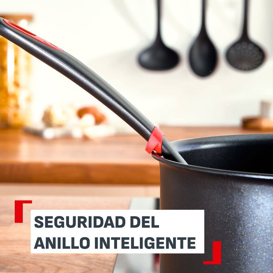Ingenio+ Accesorios, Cazo, Robusto, Resistente al calor hasta 230 °C, Antirayaduras Negro
